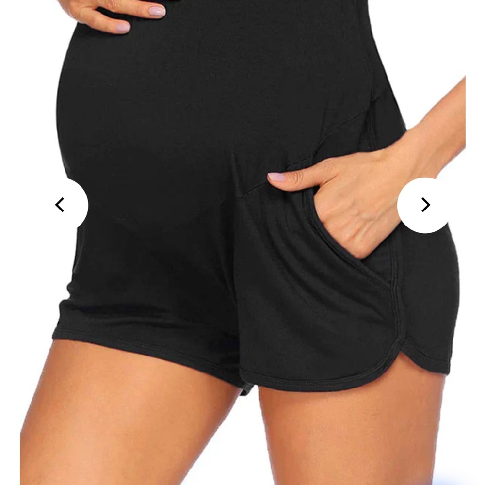 Women's Black Maternity Shorts